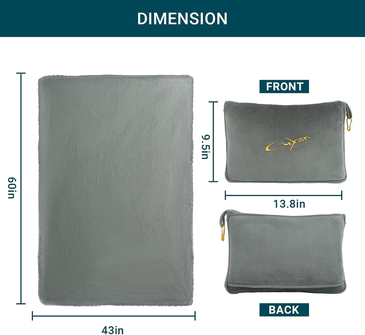 Compact Travel Blanket for Airplane, Premium Soft 2-in-1 Blanket with Pillowcase and Carry Bag, Lightweight Travel Essentials with Luggage Sleeve and Backpack Clip, Mint Green