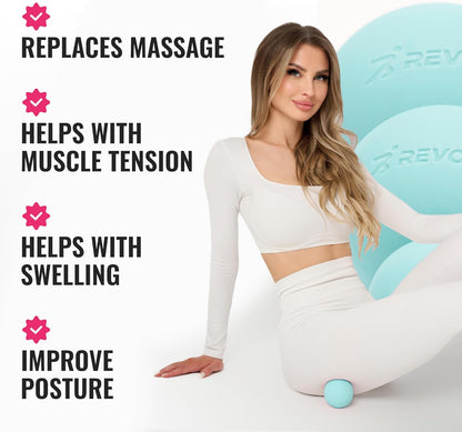 3 in 1 Massage Ball Set – 2.5", 1.9" & 1.2" Firm Silicone Balls for Myofascial Release, Trigger Point Therapy, Back & Foot Pain Relief, Face Fitness, Yoga, Deep Tissue Recovery (Turquoise)