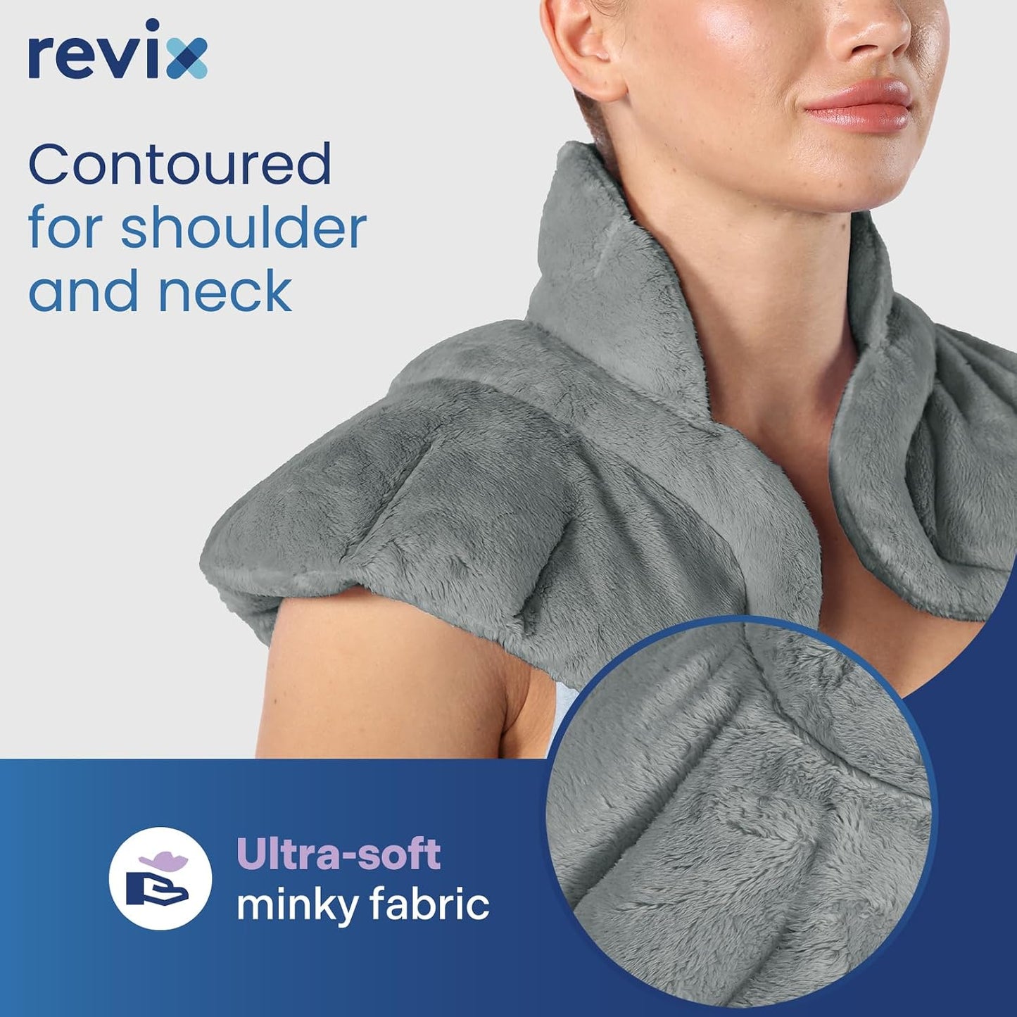 REVIX Microwave Heating Pad for Neck Shoulders and Back with Moist Heat, Weighted Microwavable Heated Neck Wrap Warmer, Scented