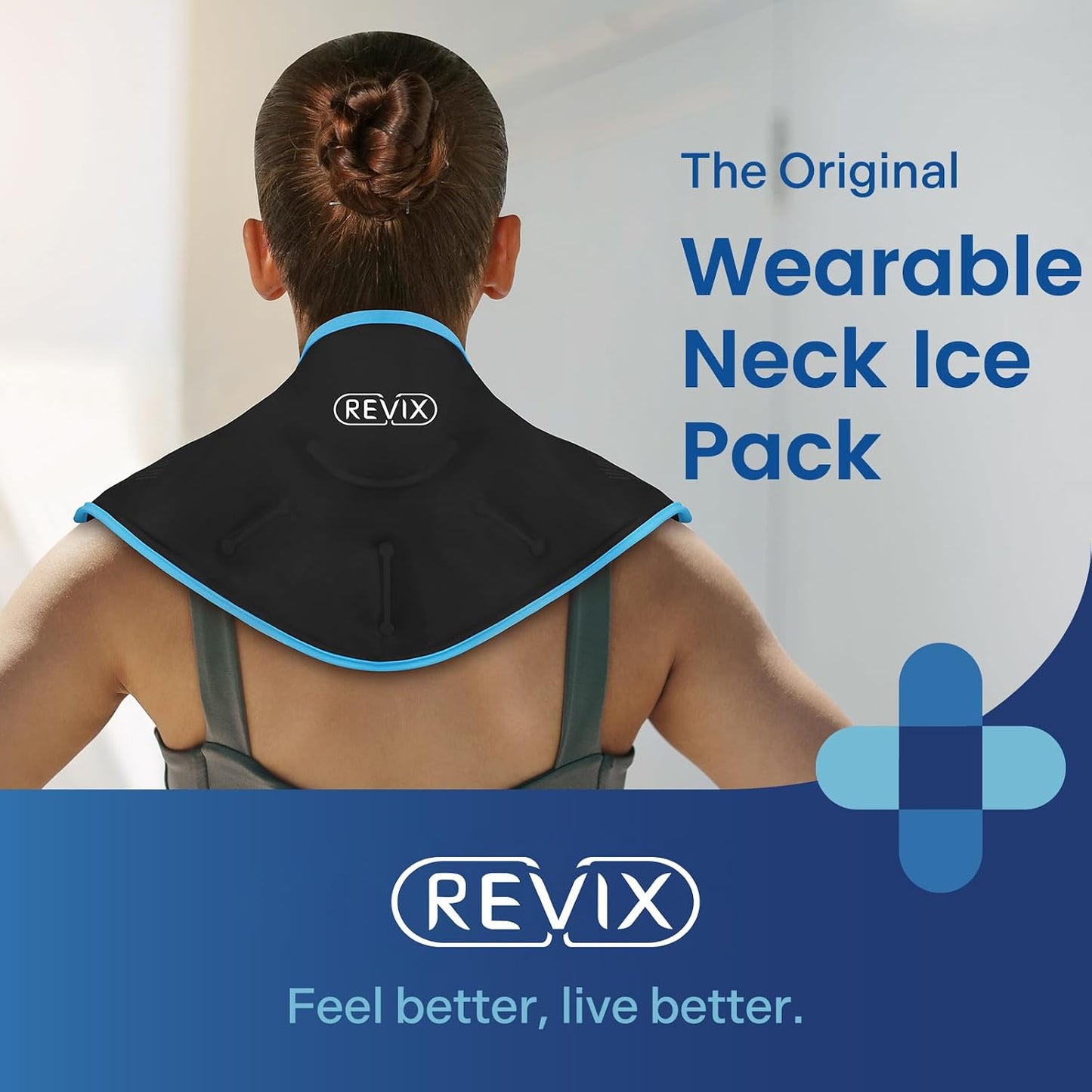 REVIX Neck Ice Pack Wrap – Reusable Hot Cold Gel Pack for Neck and Shoulder, Large Flexible Design with Soft Plush Lining, Cervical Gel Ice Wrap Ideal for Post-Workout Recovery, Fatigue & Relaxation