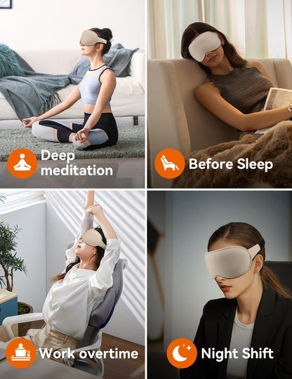 Sleep Mask, EVA BELLE Heated Eye Mask, Electric Sleeping Eye Mask, Warm Eye Compress Mask for Stye Relief, Adjustable Temperature & Timer, Electric Eye Heating Pad for Men Women-Graphene Heating