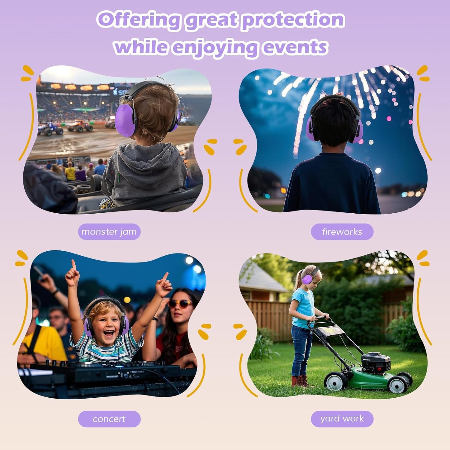 ProCase Noise Cancelling Headphones for Kids Toddler, SNR 27dB Noise Reduction Ear Muffs, Hearing Protection for Monster Jam, Concerts, Fireworks, Shooting, Air Show, Autism Sensory Needs -Blue