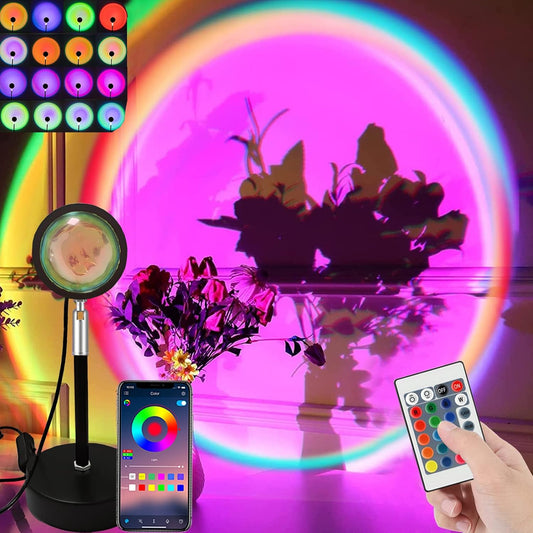 YouOKLight Sunset Lamp, Projector Sun Light 10W LED Projection Night Light 180 Degree Rotation Romantic Rainbow Light USB Charging for Photography Party Home Living Room Bedroom Decor, Sun…