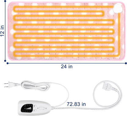 Electric Heating pad with 6 Heat Settings, Auto Shut Off, Dry Electric Heating for Back Neck Knee Arms Legs Shoulder Heat Pads for Christmas Birthday Father Mother's Day (24"X12", Gray Green)