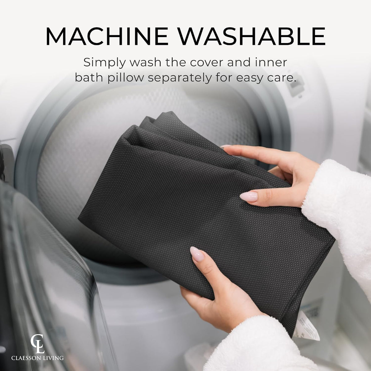 Luxury Bath Pillow for Tub - Thick and Comfortable Bathtub Pillow Support for Head and Neck and Back - Washable Quick-Drying Bath Pillows - Bath Cushion for Home Spa - Fits Any Bathtub - Light Gray