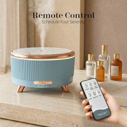 20-Hour Long-Lasting Aromatherapy, 500ML Large Essential Oil Diffuser: Ultrasonic Cool Mist Humidifier with Remote Control, 7 Color Lights, Timer, Auto-Off for Home/Bedroom/Yoga (White)