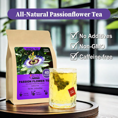 FullChea - Passion Flower Tea Bags, 40 Count, Te De Pasiflora