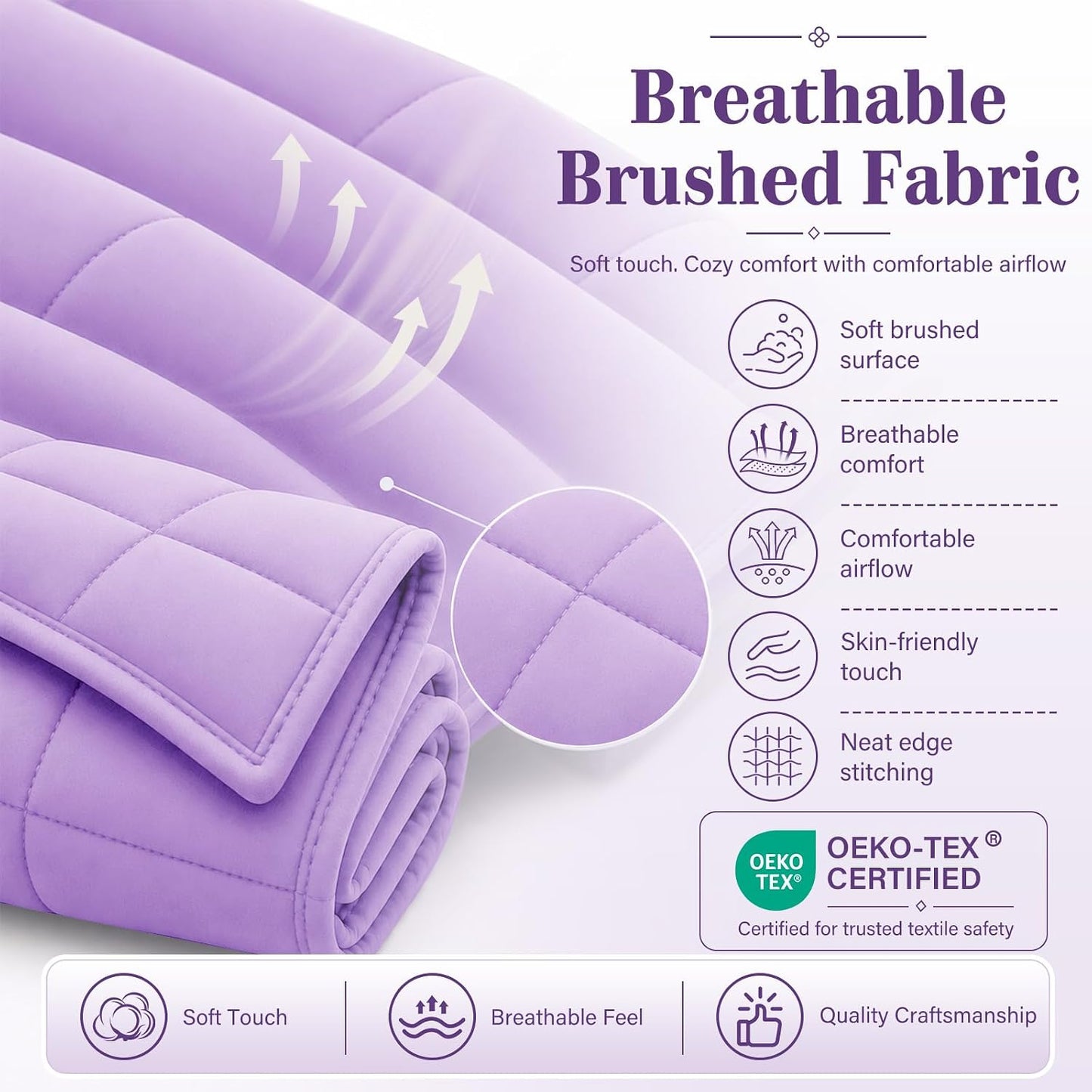 L'AGRATY Weighted Lap Pad 7lb: Small Weighted Blanket for Adults - Cooling Portable Travel Blanket for Relaxation Sleeping - Washable All-Season (29" x 24")