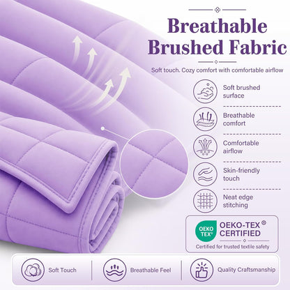 L'AGRATY Weighted Lap Pad 7lb: Small Weighted Blanket for Adults - Cooling Portable Travel Blanket for Relaxation Sleeping - Washable All-Season (29" x 24")