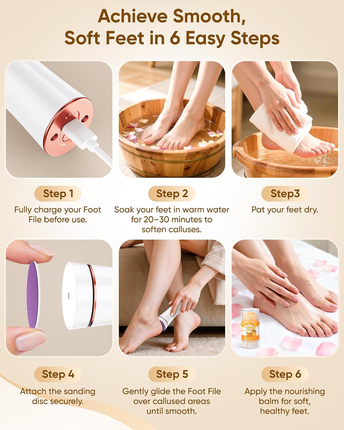 Electric Foot Callus Remover, Rechargeable Foot File Pedicure Kits