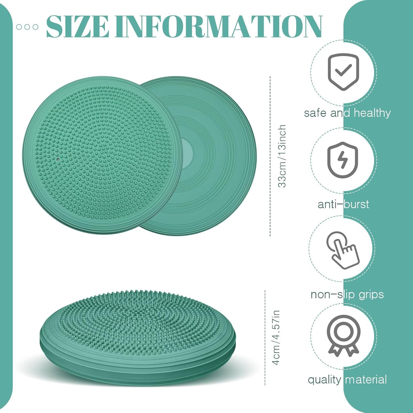 Libima 8 Pcs Wiggle Seat Inflated Wobble Cushion Sensory Seat Flexible Balance Board Balance Disc for Kids Men Women Physical Exercise Improving Posture Home Office Classroom