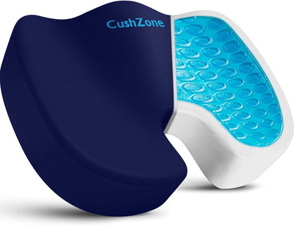 Office Chair Seat Cushion, Cooling Gel Enhanced Memory Foam Cushion for Long Sitting - Back, Sciatica, Coccyx, Tailbone Pain Relief Pillow - for Office, Gaming, Car, Wheelchair - Black, Large