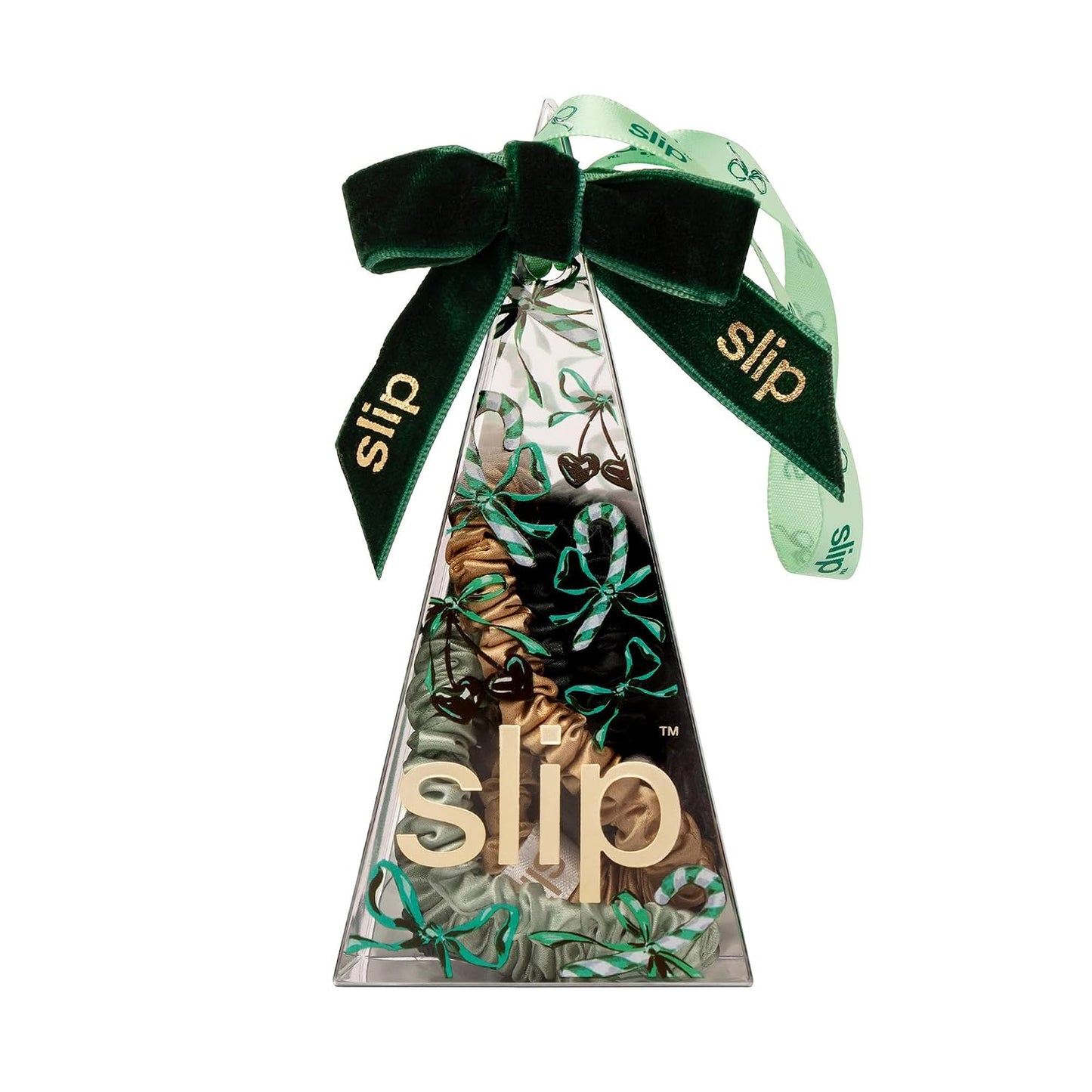 Slip Silk Hair Ties — Skinny Silk Black Scrunchies, No Damage, No Crease, Anti-Breakage |100% Mulberry Silk | All Hair Types | Made with Proprietary Slipsilk™ | Set of 4
