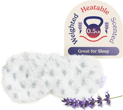 warmies Microwavable Eye Mask for Warmth & Comfort - Heat & Cooling Eye Compress for Dryness Relief - Weighted & Heated Lavender Sleep Mask for Calming Relaxation - Curly Sage