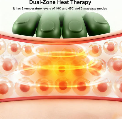 Bionic Heated Massager, Wireless Portable Shiatsu Neck and Back Massager, Electric Deep Tissue 4D Kneading Massage, Simulated Human Hand Design for Pain Relief and Muscle Relax (Green)