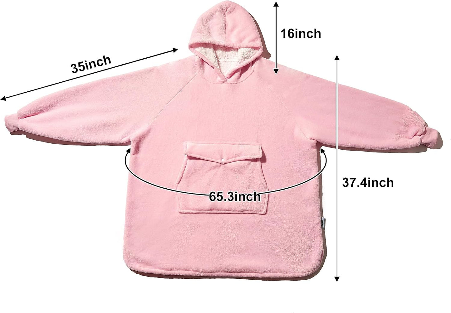 Krifey Wearable Blanket Hoodie, Oversized Sherpa Hooded Blanket for Adults | Soft sherpa fleece with sleeves and pocket; oversized fit for lounging, WFH, camping, Christmas and white elephant gifts.