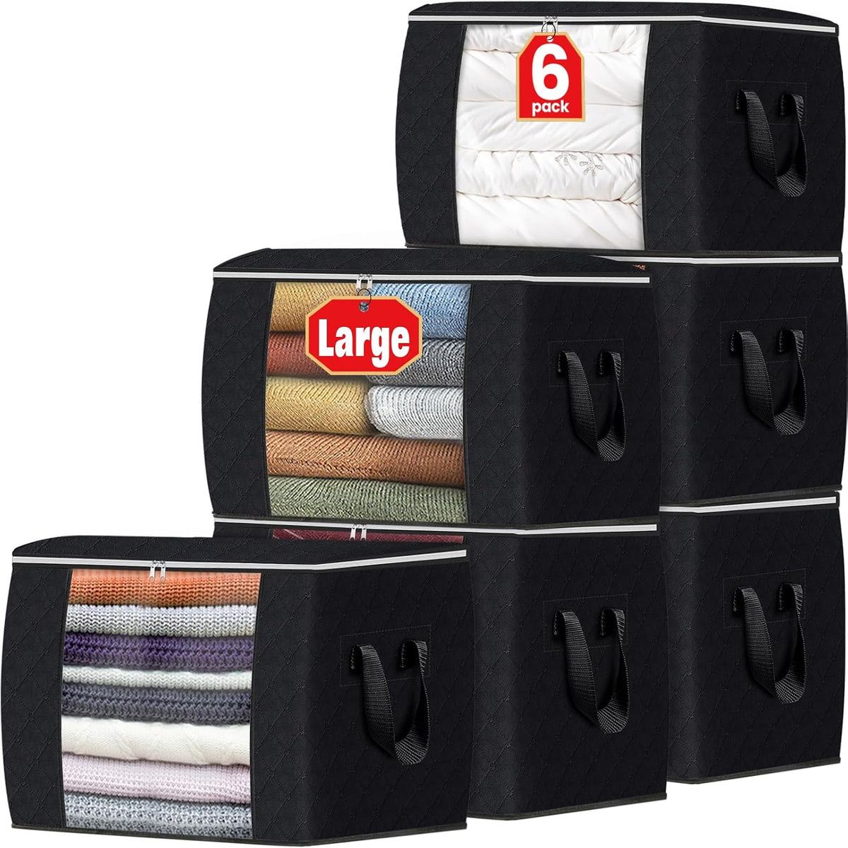 Fab totes Storage Bags for Clothes Blanket Storage Bins with Lids