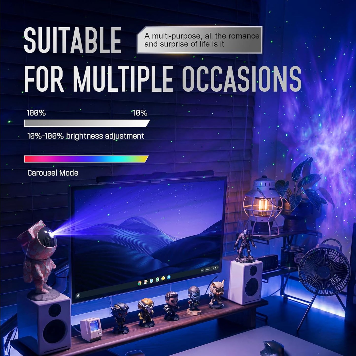 Star Projector Galaxy Night Light - Astronaut Space Projector, Starry Nebula Ceiling LED Lamp with Timer and Remote, Kids Room Decor Aesthetic, for Christmas & Birthdays
