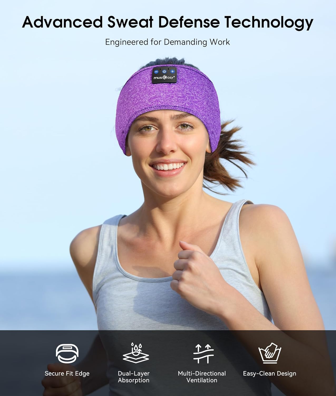 MUSICOZY Sleep Headphones Bluetooth 5.4 Headband, Wireless Earphones Music Sleep Earbuds Sleeping Eye Mask with HD Stereo Speakers for Workout Running Travel Yoga, Ideal Gifts for Men Women Mom Dad