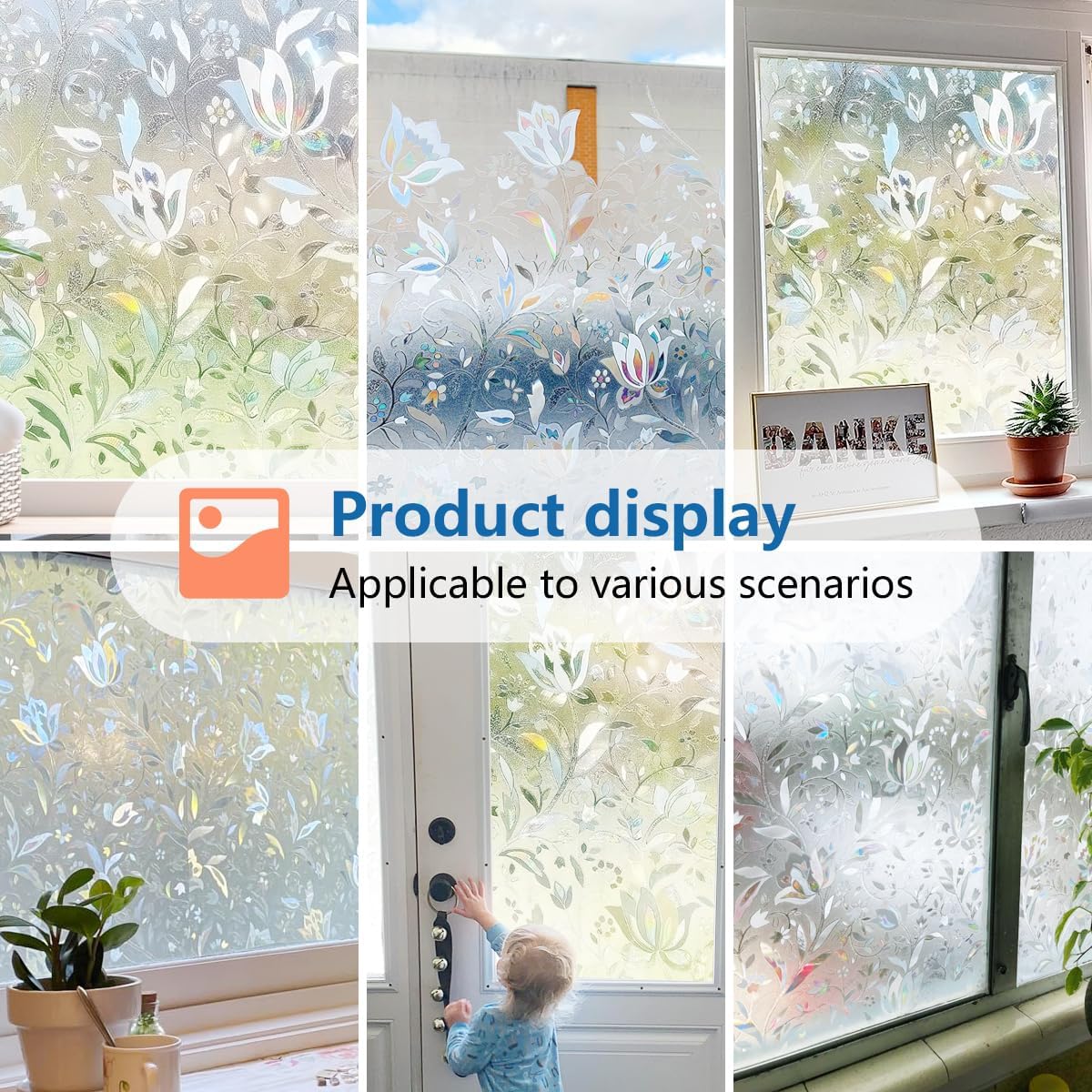 Bloss Blackout Window Film Privacy, 100% Sun Blocking Privacy Film for Glass, Removable Room Darkening Black Out Window Tint, Static Cling Frosted Glass Film (Black/Matte, 17.7" x 78.7")