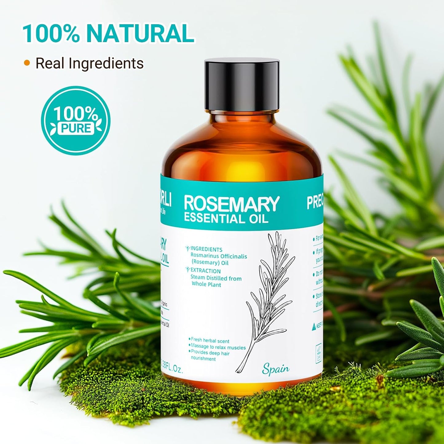 Lavender Essential Oil 3.38 fl oz (100ml), Lavender Oil for Home & Daily Use, for Women & Men, Suitable for Diffuser, Bath & DIY, Large Size for Long-Lasting & Versatile Use