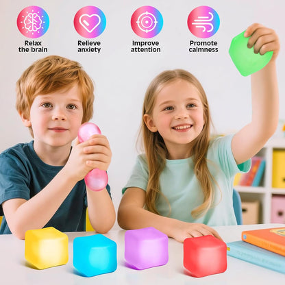 VISCOO 2 Pack Stress Cube, Slow Rising Cube Squishy for Anxiety Relief