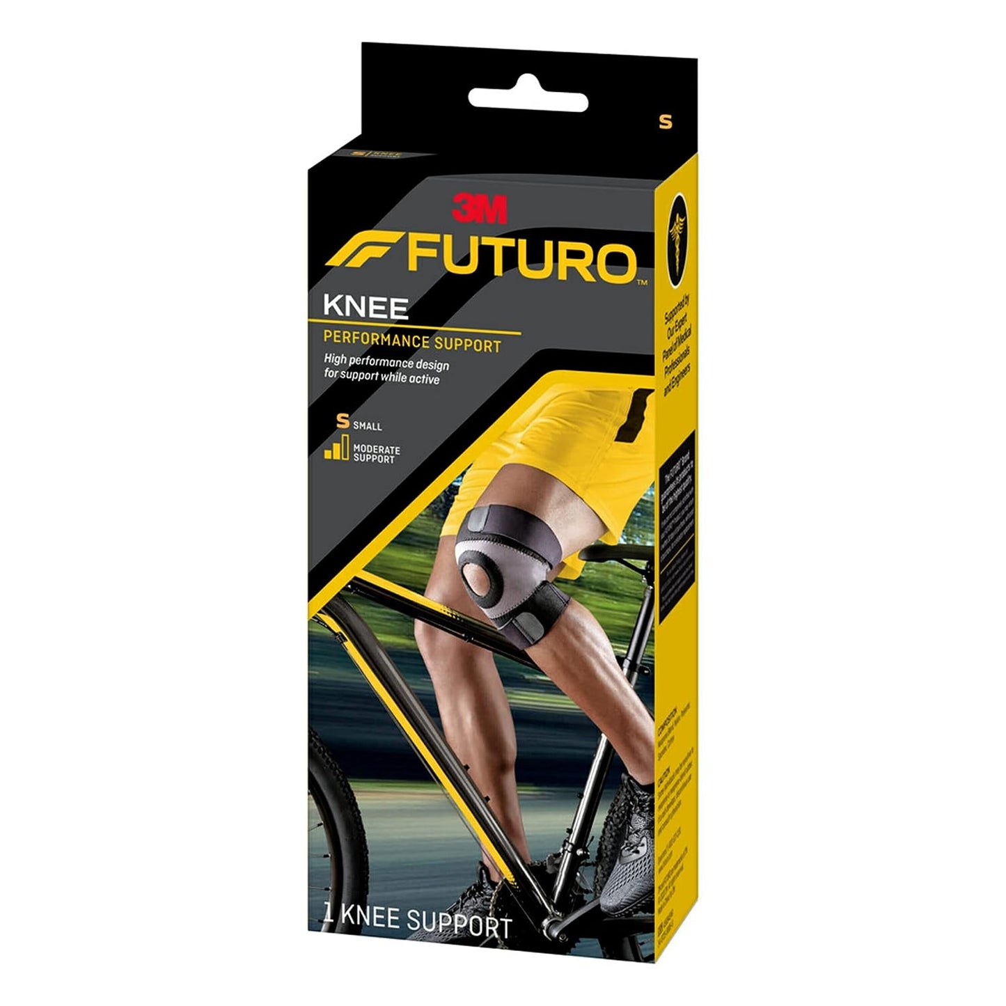 FUTURO Performance Compression Knee Support, Ideal for Everyday Activities, One Size - Black