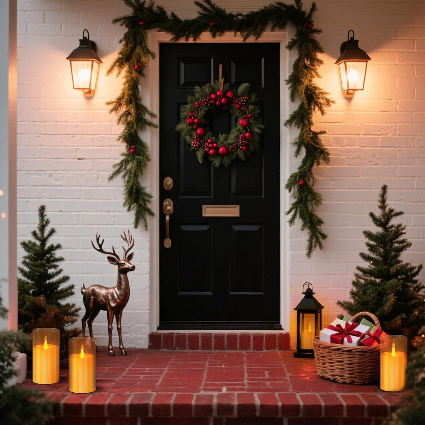 wemarry Flameless Candles 4" 5" 6" Acrylic Glass Pillars 3" Diameter Battery Operated Flickering Candles Include 8-Key Remote with Timer Function 400+ Hours (Gray, Warm Light 3 Pack)