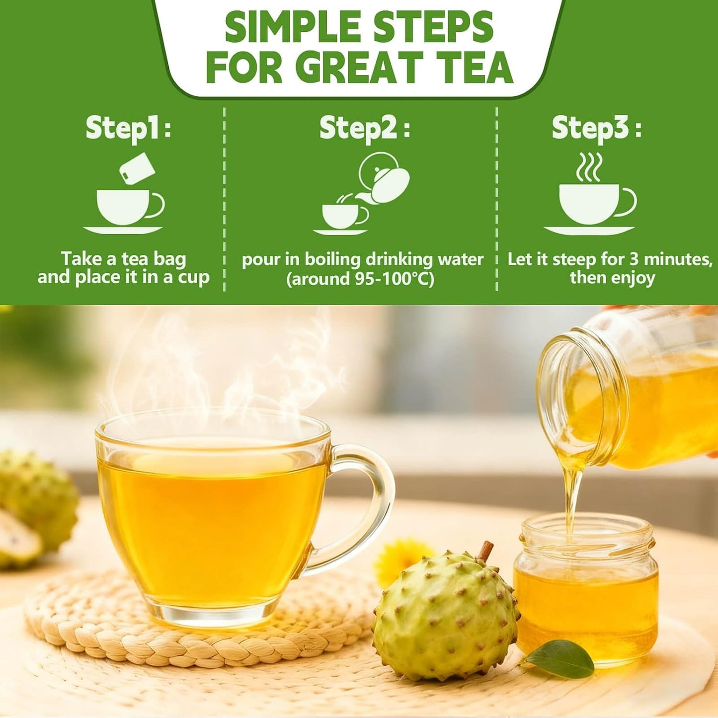 Lemon Balm Leaf Tea Bags-120 Tea Bags (2g/Bag), Made with 100% Natural Lemon Balm Leaves | Helps with Digestion and Antioxidation | Caffeine-Free | Sugar-Free | Gluten-Free | Vegan | Eco-Friendly Tea Bags