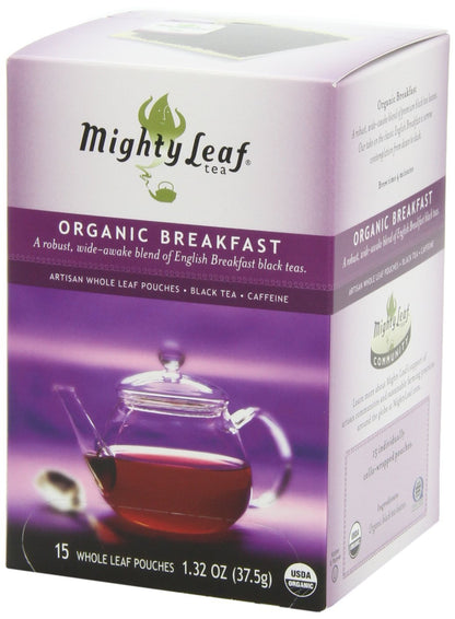 Mighty Leaf Breakfast Black Tea - Premium Caffeinated Black Tea 45 Pouches