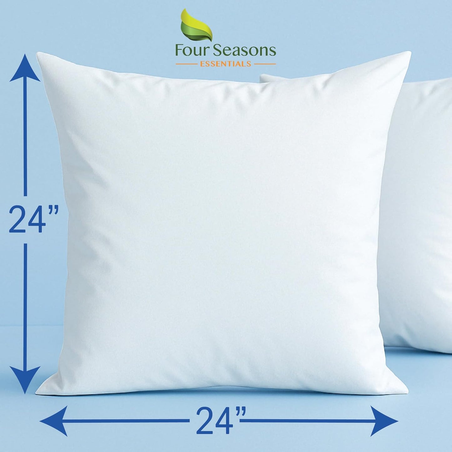 Four Seasons Essentials Standard Pillow Protectors (Set of 2) – Zippered Waterproof Pillow Covers Hypoallergenic Dust Proof Pillowcase Encasement Cover