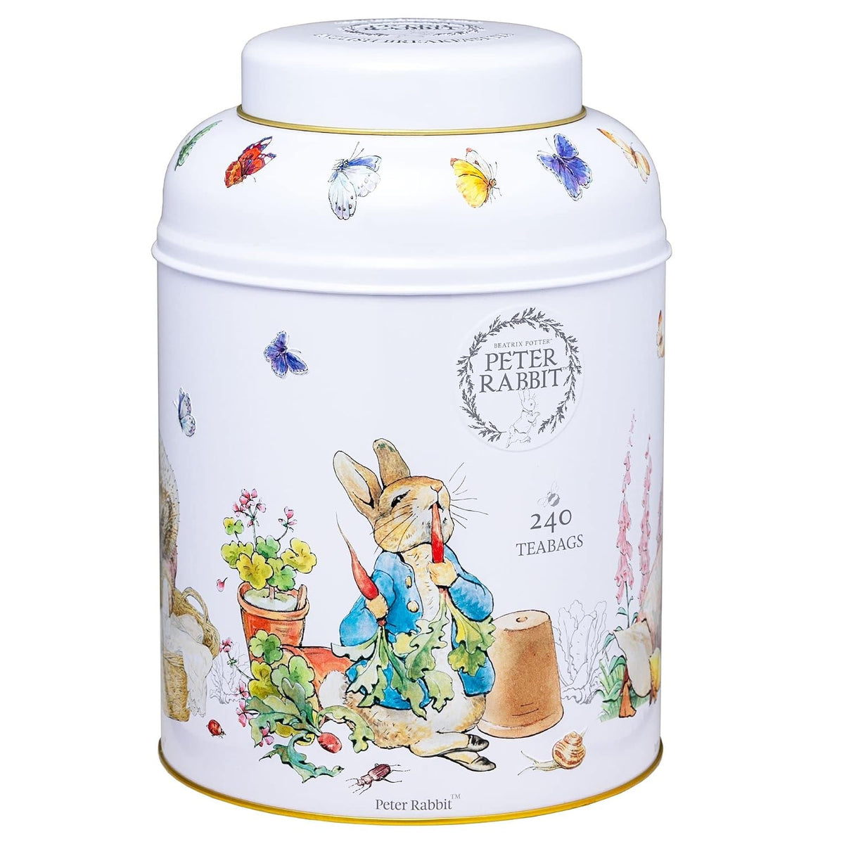 New English Teas Beatrix Potter Peter Rabbit Tea Caddy with 240 English Breakfast Teabags