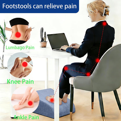 Foot Rest for Under Desk at Work, Ergonomic Under Desk Footrest with Washable Cover for Office, Home & Gaming Leg Elevation Pillow Black