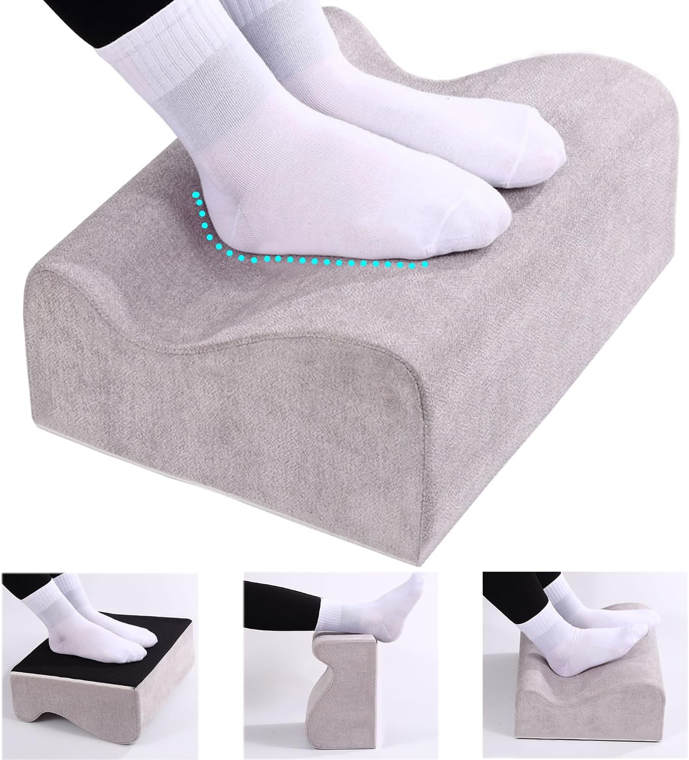 Work Foot Rest Under Desk,Comfort Foot Rest for Couch | Foot Rest For Under Desk at Work,At Soft Ergonomic Footrest,Support Foot Pillow,Heel Chair,Leg Elevation Pillow blue