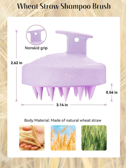 HEETA Scalp Massager Hair Growth, Soft Silicone Scalp Scrubber Shampoo Brush for Exfoliation, Dandruff Removal Head Massage Stress Relax, Wet & Dry Use for Thick Thin Curly Hair Care, Black