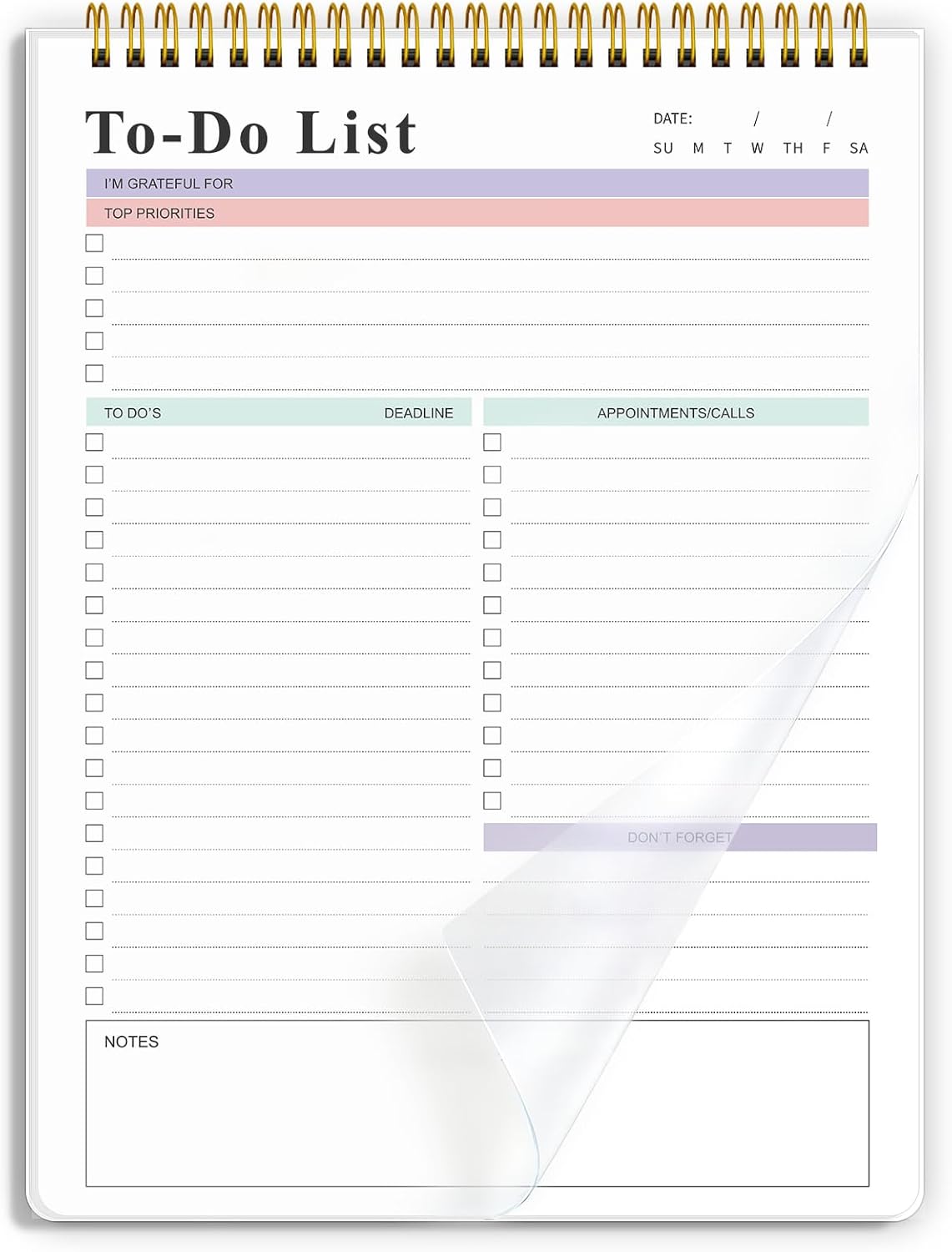 To Do List Notepad，Daily To Do List Notebook, (8.5"x 11") (1, Purple)