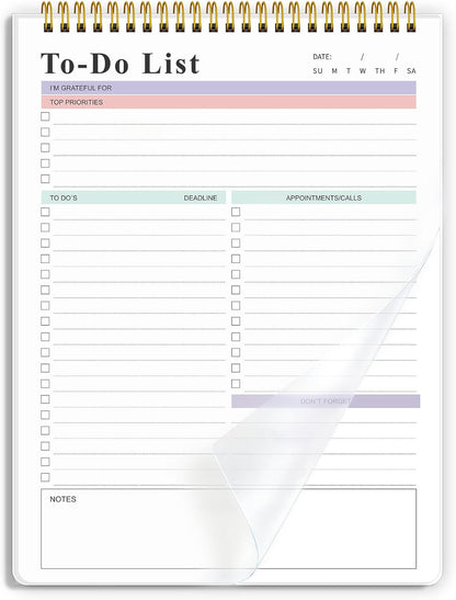 To Do List Notepad，Daily To Do List Notebook, (8.5"x 11") (1, Purple)