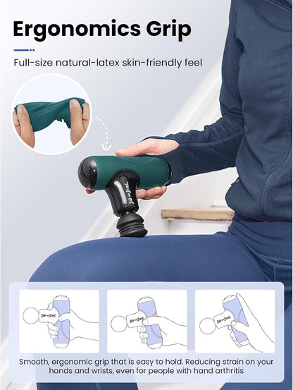 BOB AND BRAD Q2 Pro Mini Massage Gun with Heat and Cold, Pocket-Sized Deep Tissue Massager, HSA Portable Percussion Muscle Massager Gun, Ultra Small & Quiet Muscle Massager, FSA Eligible