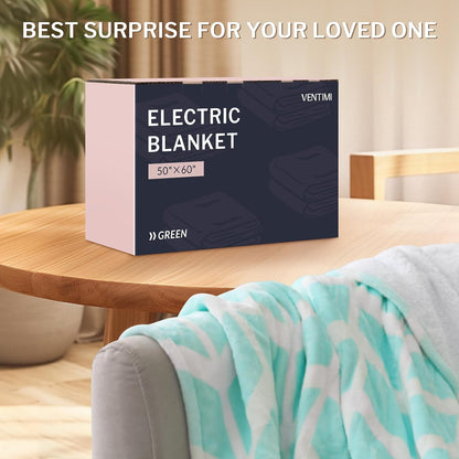 VENTIMI Electric Blanket Heated Throw, 50" x 60" Heated Blanket with 5 Heat Levels & 3 Hours Auto Off, Fast Heating Blankets with ETL & FCC Certification, Grey