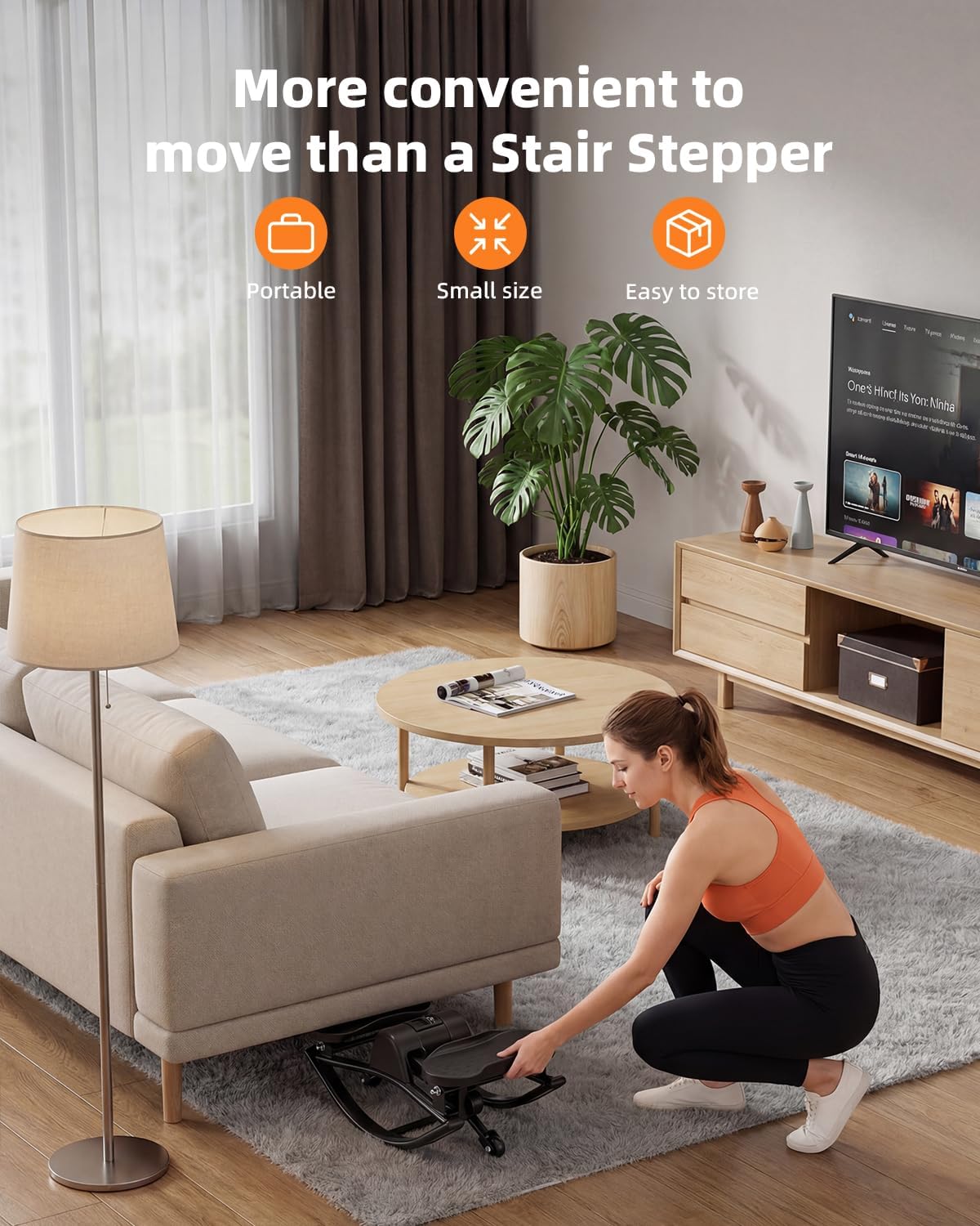 Rock Fitness Stepper for Exercise at Home, Motion Stair Stepper with Resistance Bands for Full Body Workout, Aerobic Workout Machine Fitness Equipment