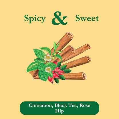 Tadin Cinnamon Tea Blend, Herbal Tea, Contains Caffeine, 24 Tea Bags Per Box, Pack of 6