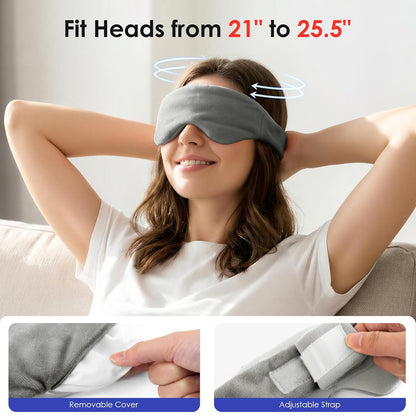 Akakios Heated Eye Mask for Dry Eyes, Microwavable Moist Heat Weighted Eye Masks Warm Compress for Dark Circles and Puffiness, Relief Stye Treatment, with Washable Cover(Pink)