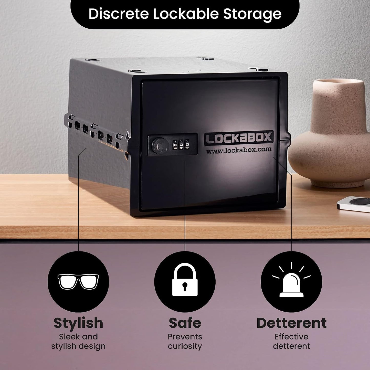 Lockabox One™ | Premium Lock Box | Medium Combination Lock Box For Food, Medicine & Home Safety | External Size 12 x 8 x 6.6 inches (Crystal)
