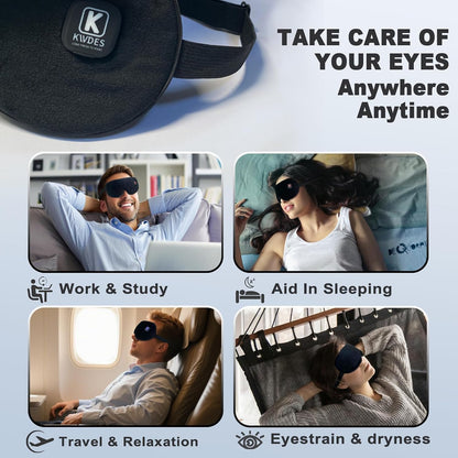 Cordless Heated Eye Mask Rechargeable Warm Compress for Sleep Travel