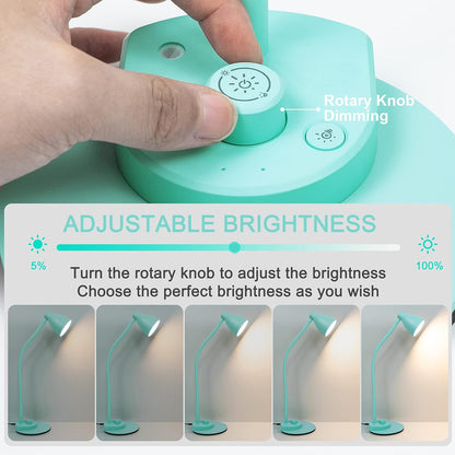 BOHON LED Desk Lamp with USB Charging Port 3 Color Modes Dimmable, Black