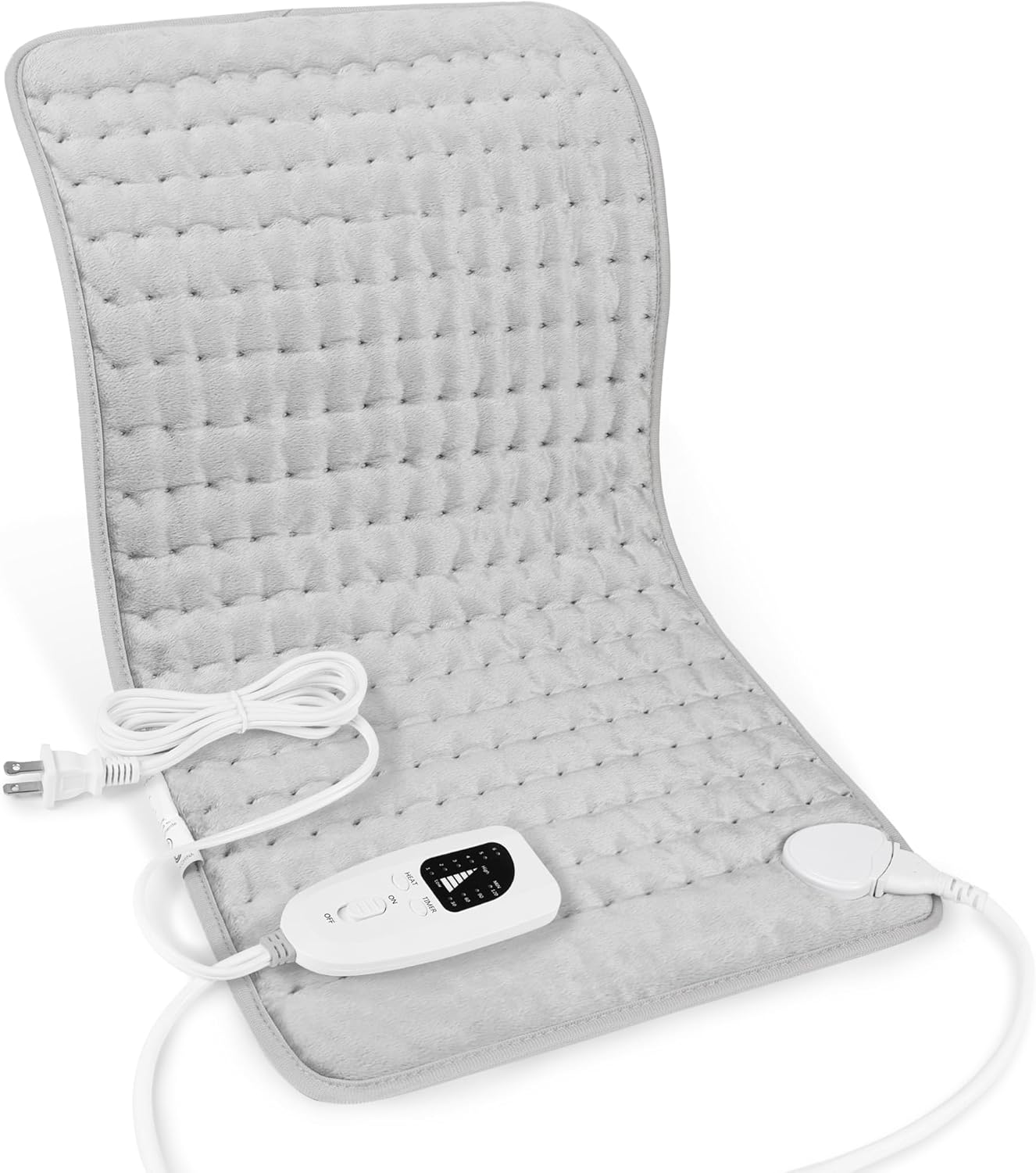 Deepsoon Heating Pad,Electric Heating Pads for Back,Neck,Moist Heating Pad for Abdomen Shoulder Knee Legs,Dry/Moist Heat&Auto Shut Off,Fathers Day Dad Gifts for Men Birthday,Light Gray,24x12 Inch