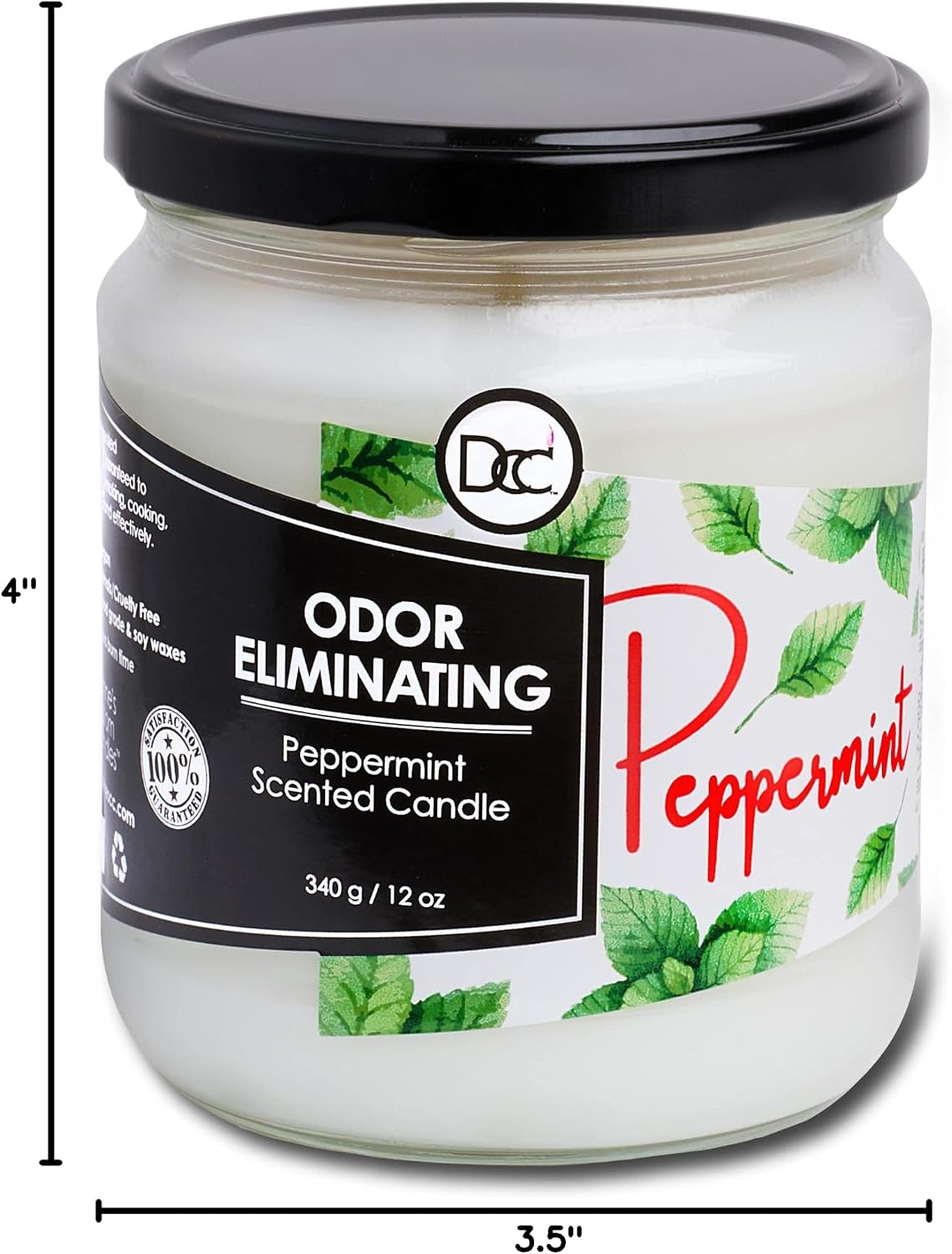 Vanilla Bean Odor Eliminating Highly Fragranced Candle - Eliminates 95% of Pet, Smoke, Food, and Other Smells Quickly - Up to 80 Hour Burn time - 12 Ounce Premium Soy Blend - Colors B