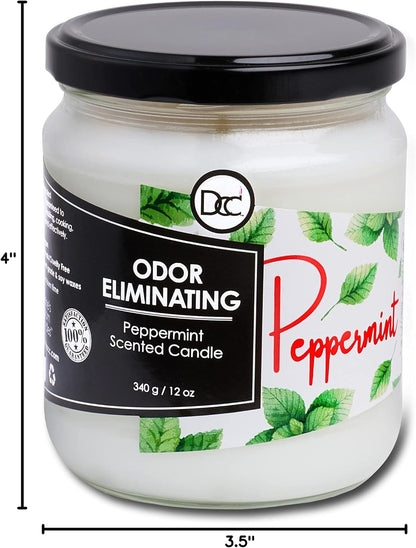 Vanilla Bean Odor Eliminating Highly Fragranced Candle - Eliminates 95% of Pet, Smoke, Food, and Other Smells Quickly - Up to 80 Hour Burn time - 12 Ounce Premium Soy Blend - Colors B
