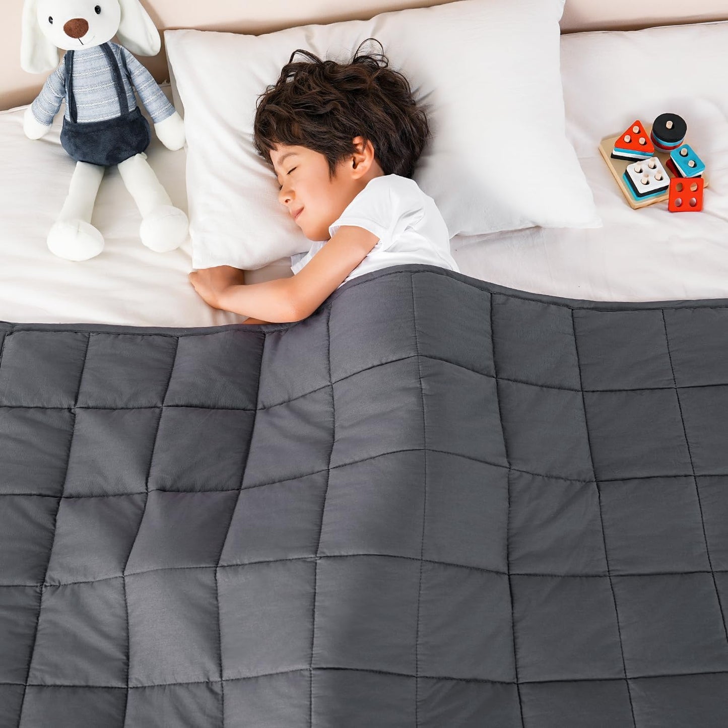 Sivio Weighted Lap Pad 2lbs, Cotton Weighted Blanket Sensory Weighted Lap Blanket Indoor Outdoor, 19 x 21 Inch, Blue Dinosaur
