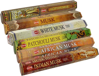 Hem Incense Sticks Variety Pack #23-120 Insence-Sticks (6 Incents x 20 Insense) + Incense Stick Holder with 6 Most Liked Scents Including Patchouli Dragons Blood White Sage Frankincense-Myrrh